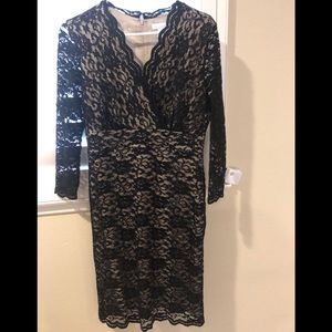 Black knee length lace dress